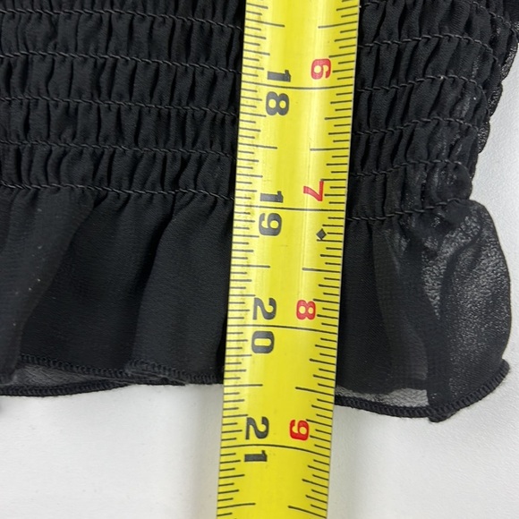 Como Black Sheer Boho Peasant Blouse - Picture 7 of 9